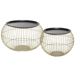 TABLE CAFE METAL ALYA DORE D.49X35CM