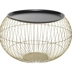TABLE CAFE METAL ALYA DORE D.49X35CM