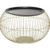 TABLE CAFE METAL ALYA DORE D.66.5X40CM