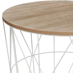 TABLE CAFE METAL BLANC KUMI D.41X40CM