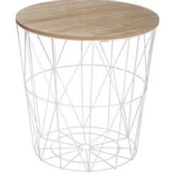 TABLE CAFE METAL BLANC KUMI D.41X40CM