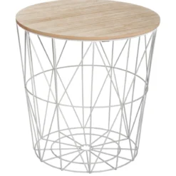 TABLE CAFE METAL GRIS KUMI D.41X40CM
