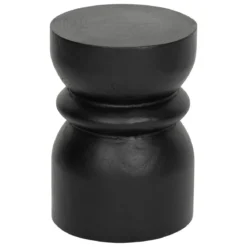 TABLE CAFE TOTEM JAFAR BOIS NOIR H.39.5CM