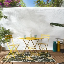 TABLE CARREE PLIANTE CAMARGUE JAUNE SOLEIL