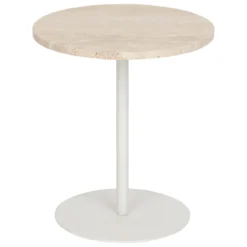 TABLE D APPOINT CELEN TRAVERTIN BLANC D.40X45CM