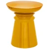 TABLE D APPOINT TOTEM JAYA METAL JAUNE MOUTARDE D.38CM