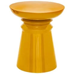 TABLE D APPOINT TOTEM JAYA METAL JAUNE MOUTARDE D.38CM