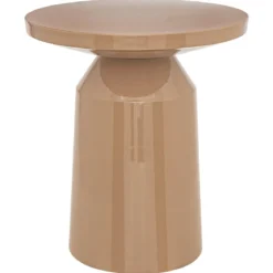 TABLE D APPOINT TOTEM SITA METAL BEIGE D.38CM