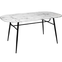 TABLE DINER EFFET MARBRE D.160X90CM