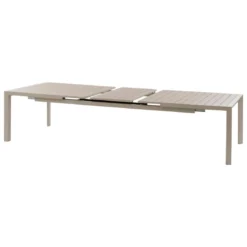 TABLE EVASION EXTENSIBLE ALUMINIUM LIN ARGILE 14 PLACES