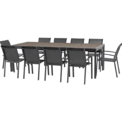 TABLE EVASION RALLONGE AUTOMATIQUE SEIGLE GRAPHITE 10 PLACES