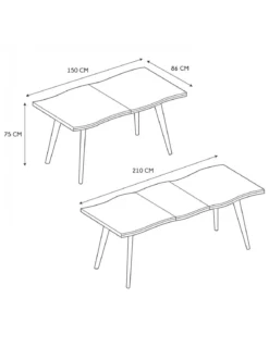 TABLE EXTENSIBLE 6 A 8 PERSONNES FOREST