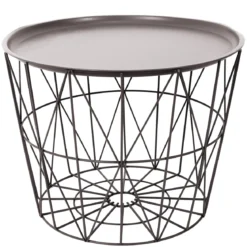 TABLE FILAIRE METAL TAUPE D.50CM