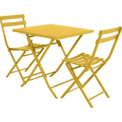 TABLE GREENSBORO CARREE MOUTARDE 2 PLACES