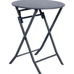 TABLE GREENSBORO RONDE GRAPHITE 2 PLACES