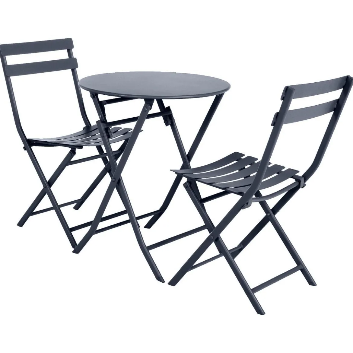 TABLE GREENSBORO RONDE GRAPHITE 2 PLACES