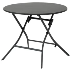 TABLE GREENSBORO RONDE GRAPHITE 4 PLACES