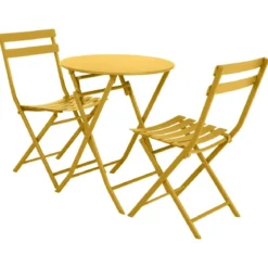 TABLE GREENSBORO RONDE MOUTARDE 2 PLACES