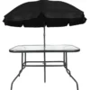 TABLE JARDIN RECTANGULAIRE 4 CHAISES ET PARASOL