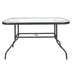 TABLE JARDIN RECTANGULAIRE 4 CHAISES ET PARASOL