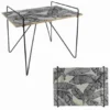 TABLE METAL BOIS FEUILLES NOIRES 60X44.5X57CM M1