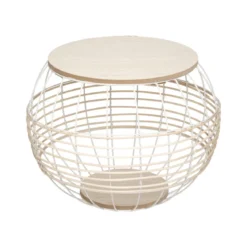 TABLE METAL FIL BLANC D.41X31CM