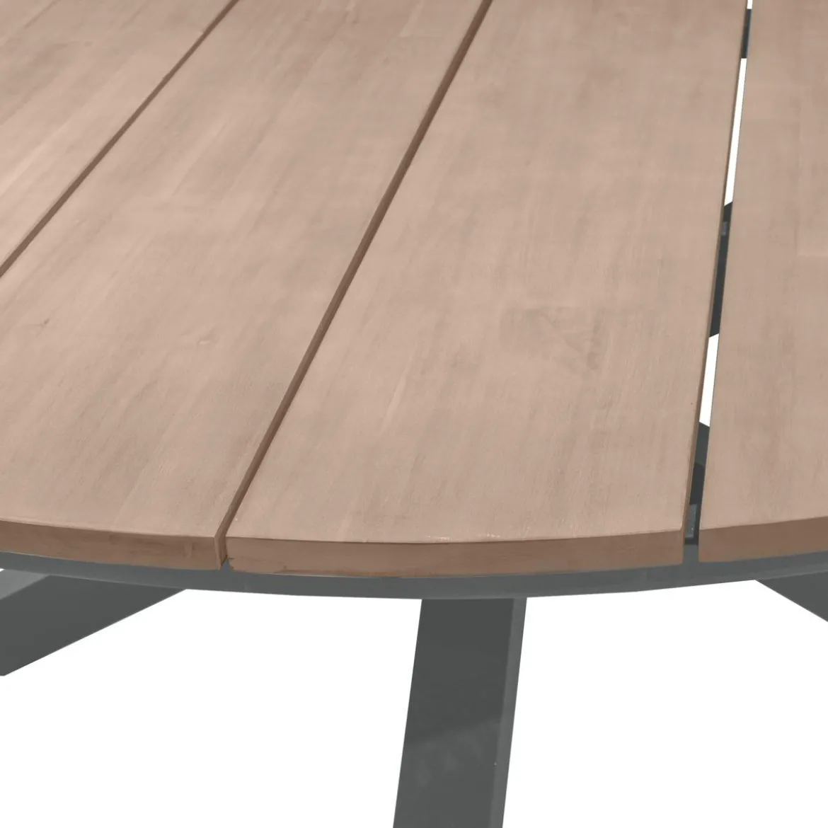 TABLE ORIENGO RONDE ACACIA GRAPHITE 8 PLACES