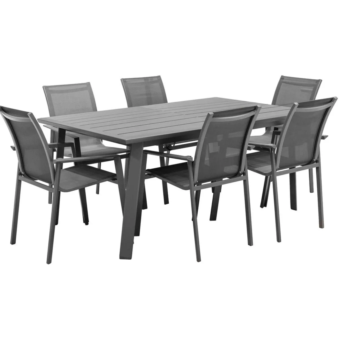 TABLE PAVANE EXTENSIBLE ALUMINIUM GRAPHITE 10 PLACES