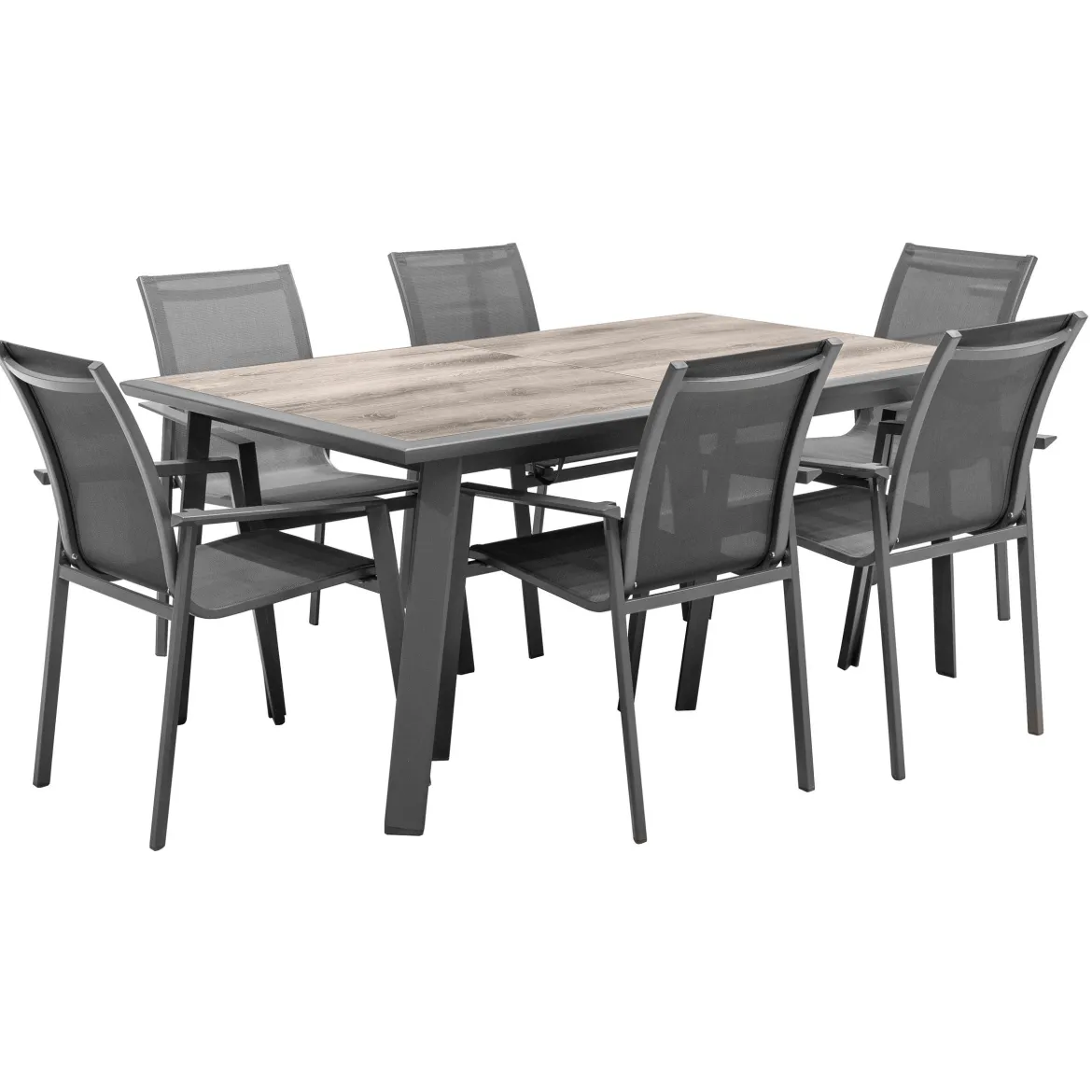 TABLE PAVANE EXTENSIBLE ALUMINIUM PECAN 10 PLACES