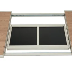 TABLE PAVANE EXTENSIBLE VERRE IMPRIME ARGILE 10 PLACES