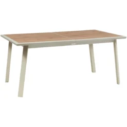 TABLE PAVANE EXTENSIBLE VERRE IMPRIME ARGILE 10 PLACES