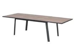 TABLE PAVANE EXTENSIBLE VERRE IMPRIME GRAPHITE 10 PLACES