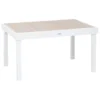 TABLE PIAZZA EXTENSIBLE ALUMINIUM LIN BLANC 10 PLACES