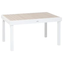 TABLE PIAZZA EXTENSIBLE ALUMINIUM LIN BLANC 10 PLACES
