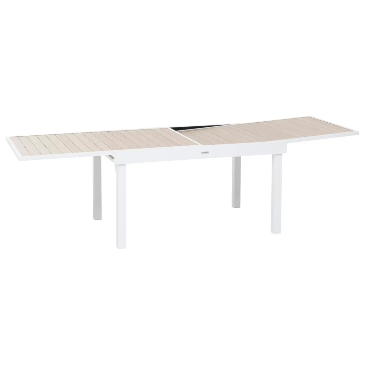 TABLE PIAZZA EXTENSIBLE ALUMINIUM LIN BLANC 10 PLACES