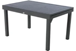 TABLE PIAZZA EXTENSIBLE ALUMINIUM GRAPHITE 10 PLACES