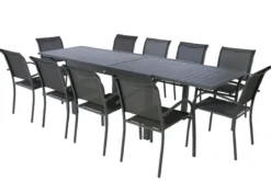 TABLE PIAZZA EXTENSIBLE ALUMINIUM GRAPHITE 10 PLACES