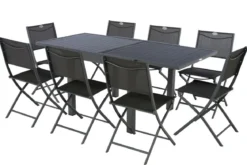 TABLE PIAZZA EXTENSIBLE ALUMINIUM GRAPHITE 8 PLACES