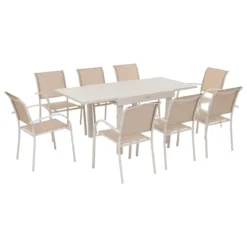 TABLE PIAZZA EXTENSIBLE ALUMINIUM ARGILE 8 PLACES