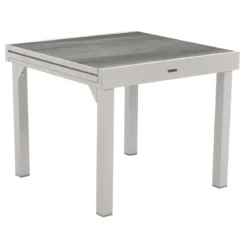 TABLE PIAZZA EXTENSIBLE ALUMINIUM SMOKE 8 PLACES