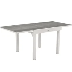 TABLE PIAZZA EXTENSIBLE ALUMINIUM SMOKE 8 PLACES
