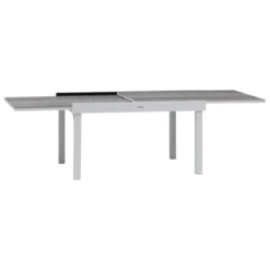 TABLE PIAZZA EXTENSIBLE ALUMINIUM SMOKE 10 PLACES