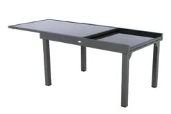 TABLE PIAZZA EXTENSIBLE VERRE GRAPHITE 10 PLACES