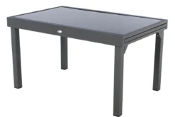 TABLE PIAZZA EXTENSIBLE VERRE GRAPHITE 10 PLACES