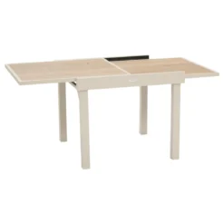 TABLE PIAZZA EXTENSIBLE VERRE IMPRIME ARGILE 8 PLACES