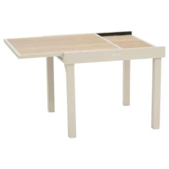 TABLE PIAZZA EXTENSIBLE VERRE IMPRIME ARGILE 8 PLACES