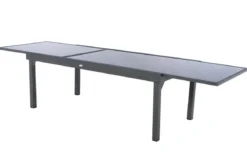 TABLE PIAZZA EXTENSIBLE VERRE GRAPHITE 12 PLACES