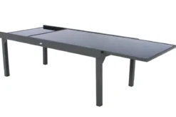 TABLE PIAZZA EXTENSIBLE VERRE GRAPHITE 12 PLACES