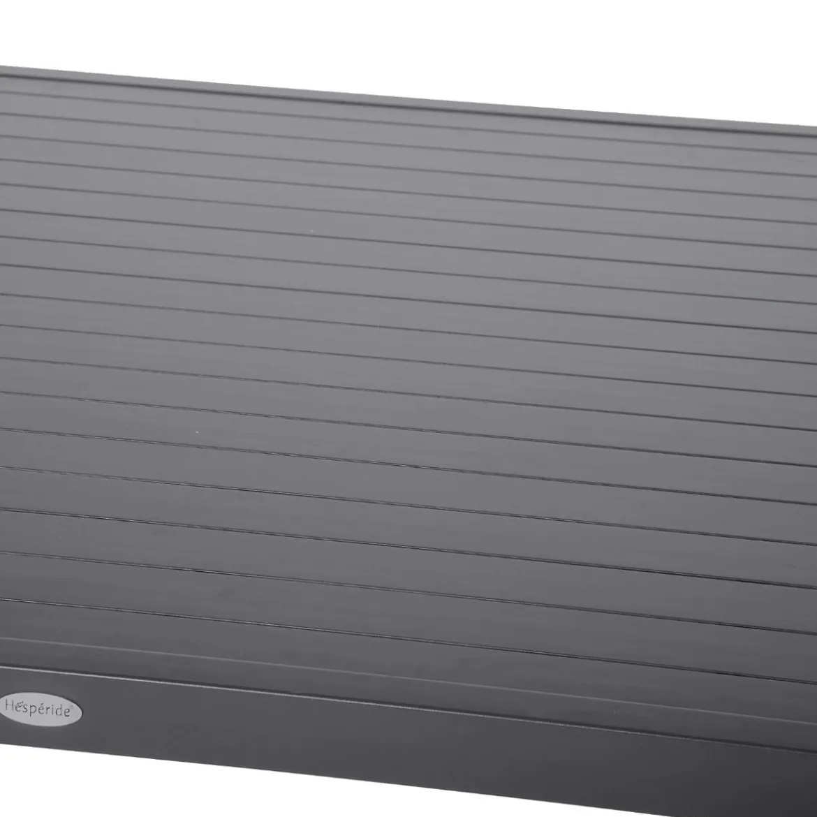 TABLE PIAZZA FIXE CARREE ALUMINIUM GRIS 8 PLACES