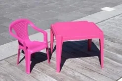 TABLE PLASTIQUE ENFANT FUSHIA